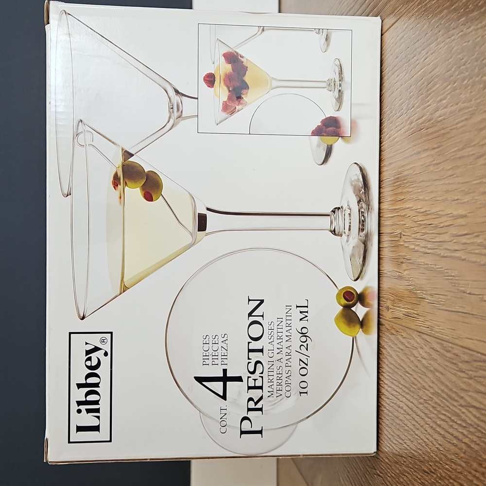 Libbey Preston Clear Martini Glasses Set 10 Oz